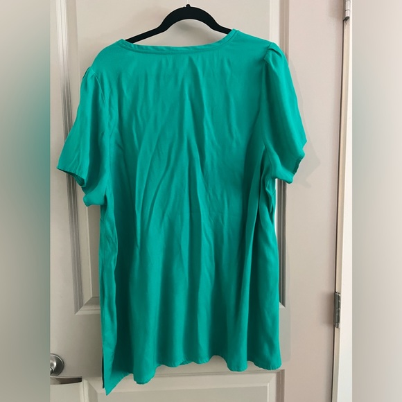 2/$10!! Penningtons bright green top short sleeve blouse 3XL - Picture 6 of 9